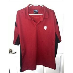 INDIANA HOOSIERS NCAA Men Crimson /Black Short Sleeve Golf Polo Shirt Size‎ XL